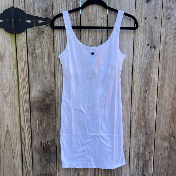 NWT Victoria's Secret White Cotton Rib Tank Slip Dress Sz Medium - Picture 3 of 9